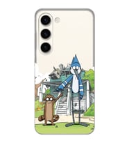 Samsung Galaxy S23 Uyumlu Mordecai ve Rigby Tasarımlı Şeffaf Telefon Kılıfı