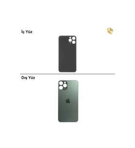 iPhone 11 Pro Max Yeşil Renk Arka Kapak Arka Cam Batarya Kapağı Lazer Kesim Kapak Pil Kapağı