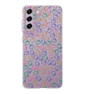 Samsung Galaxy S21 FE Kapak Hello Kitty Tasarımlı Şeffaf Silikon Kılıf