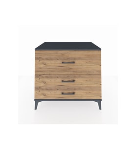 Kronos Şifonyer 3 Çekmeceli 88x59x80 Antrasit-Çam