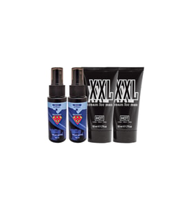 2 Adet Machoman 60 ml Erkeklere Özel geciiktirici Sprey + 2 Tane Hotxxl Erkek Penis Büyütücü Krem