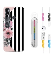 Tecno Spark 6 6 Go 8C 8 Pro 7 7 Pro Kılıf Kablo Koruma Spiral Silikon Flowers 4 1390