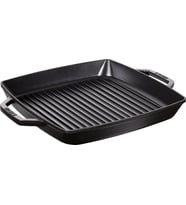 Staub Grill Pans Çift Kulplu Döküm Izgara Tava, Siyah (Çok Renkli)