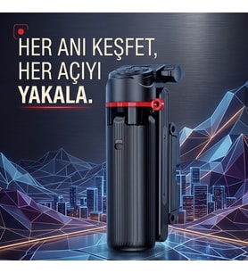 Katlanabilir Vlog Standı - 360° Dönebilen Alüminyum Çekim Aksesuarı