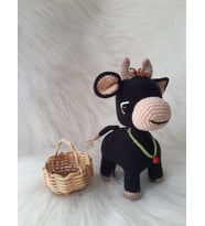 Sevimli Kara Koç Amigurumi Organik Oyuncak