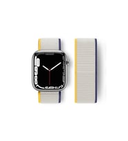 Watch 38Mm Hasırlı Cırtcırtlı Kordon - Sarı-Beyaz