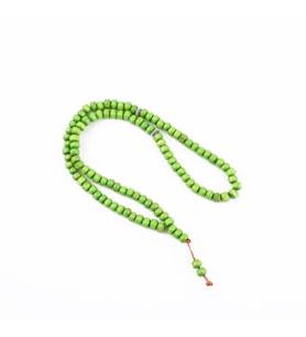 Ağaç Yeşil Habbe 99luk Tekerlek Kesim 6.5x5mm Namaz Tesbihi