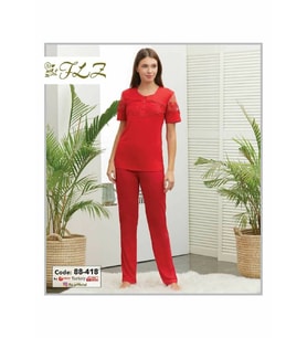 Dowry Flz 88-418 Kısa Kollu Bayan Pijama Takımı SİYAH