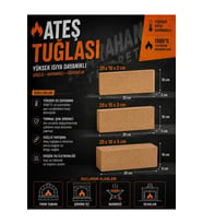 Ofigram ates tuğlası 20x10x2cm (1 adet)
