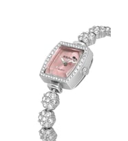 Polo Air Çiçek Taşlı Kordon Kadın Kol Saati Gümüş Pembe Renk PL-1583B3x (Pembe-Grı)