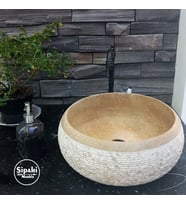 Sipahi Marble Noche Traverten Dizayn Bombeli Lavabo