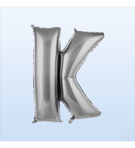 K Harf Gümüş Folyo Balon - 76 cm