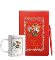 Sevgililer Gününe Özel Kırmızı Defter Kalem & Kupa Hediye Seti 6