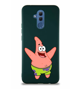 Huawei Mate 20 Lite Soft Premier Kapak Patrick Yıldız Tasarımlı Silikon Kılıf - Yeşil (Şeffaf)