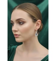 Damla Model Ametist Taşlı Telkari El İşçiliği 925 Ayar Gümüş Küpe
