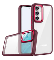 Galaxy A54 Kılıf Zore Flora Buton, Kenar Çevresi Renkli Kılıf (Kırmızı)