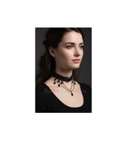 Gotik Siyah Dantel kolye. Dantel Choker Kolye Ayarlanabilir Zincir.