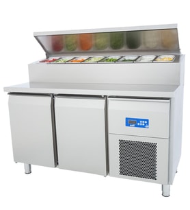 Öztiryakiler Çift Inox Kapılı Buzdolabı, Pizza Hazırlık Tablalı, Tag 270 Ntv, 142x70 Cm