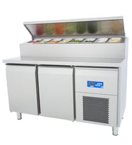 Öztiryakiler Çift Inox Kapılı Buzdolabı, Pizza Hazırlık Tablalı, Tag 270 Ntv, 142x70 Cm