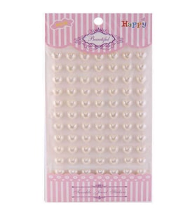 İnci kalp sticker Krem pk:77-
