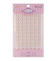 İnci kalp sticker Krem pk:77-
