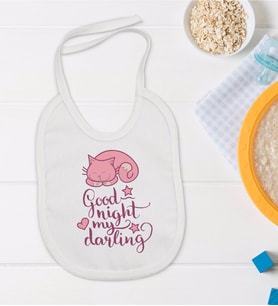 BK Kids Good Night My Darling Tasarımlı Bebek Mama Önlüğü - Model 1