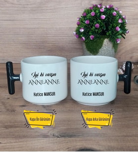 İyi Ki Varsın Anneanne Kupa Bardak T Siyah Kulplu Anneanneye Doğum Günü Hediyesi