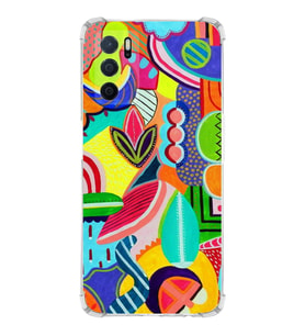 PrintiFy Oppo A16 Uyumlu Retro Color 6 Baskılı Şeffaf Köşe Korumalı Antişok Kılıf