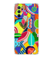 PrintiFy Oppo A16 Uyumlu Retro Color 6 Baskılı Şeffaf Köşe Korumalı Antişok Kılıf