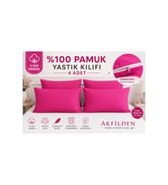 Pamuk Fuşya Yastık Kılıfı 4 Adet Yumuşak Dokulu Nefes Alan