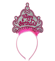 Happy Birthday Neon Pembe Renk Doğum Günü Tacı 24X15 Cm