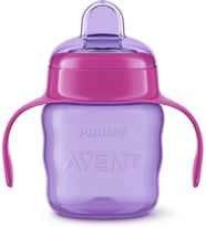 Avent Eğitici Damlatmaz Bardak, 6 Ay+, Kız Bebekler için, Yumuşak Silikon Uç, Kolay Tutuş, Sızdırmaz Tasarım, Bulaşık Makinesinde Yıkanabilir, 200 ml, SCF551/03