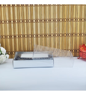 Asetat Kapaklı Karton Kutu 15X12X3 (50 Adet)  Gümüş