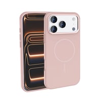 Apple iPhone 17 Pro Uyumlu Kılıf M-Safe Şarj Özellikli Metal Kamera Çerçeveli Zore Edi Silikon Kapak (Rose Gold Altın)