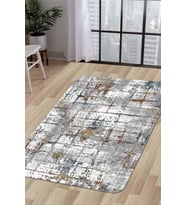 Dijidekor Halı Multi Cool KY7005 Yıkanabilir Saçaksız Kesme İnce Yolluk Kilim Salon Halısı Modeli (Mavi)