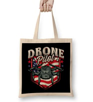 American Flag Drone Pilot Patriotic USA Bez Çanta Uzun Saplı