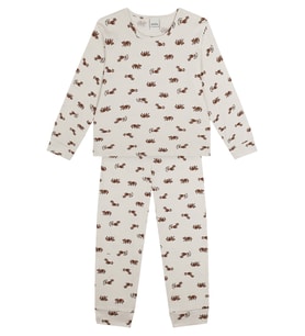Organik Bej Erkek Çocuk Pijama Takımı