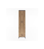 Hyperion Dolap 6 Raflı Tek Çekmeceli 2 Kapaklı 60x44x243 Antrasit-Çam