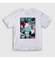 Presmono Unisex Çocuk Beyaz Poster Anime Bleach T-Shirt 128168tt (Beyaz)