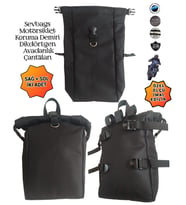 SEVBAGS MOTORSİKLET KORUMA DEMİRİ DİKDÖRTGEN AVADANLIK ÇANTALARI 600 (Siyah)