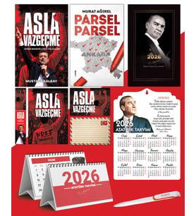 Asla Vazgeçme - Ayraç - Kartpostal - Poster - Parsel Parsel -  2026 Ajanda Gazi Paşa - Ayyıldız Ahşap Duvar Takvimi - Masa Takvimi