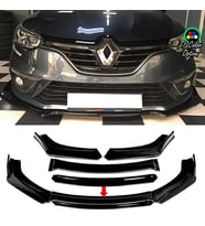 Renault Megane MK4 Siyah Renkli Şeritli Dilli Ön Lip 4 Prç Parlak Siyah ABS 2016 - 2021