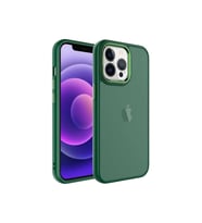 Apple iPhone 13 Pro Uyumlu Kılıf Buzlu Sert PC Zore May Kapak (Koyu Yeşil)