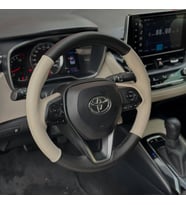 Toyota Corolla 2020-2024 Araca Özel Direksiyon Kılıfı (BEJ KARBON SİYAH İP) (Karışık)