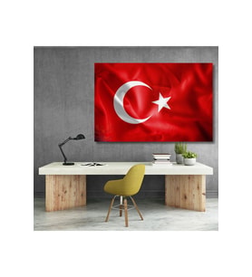 Türk Bayrağı Görseli Kanvas Tablo Ev Ofis Okul Tablosu Ay Yıldız Duvar Tablosu