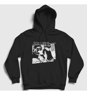 Presmono Unisex Beyaz Goo Sonic Youth Kapüşonlu Sweatshirt 452730tt (Siyah)