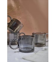 4'lü 200ml Boncuk Kulplu Kupa (Füme)