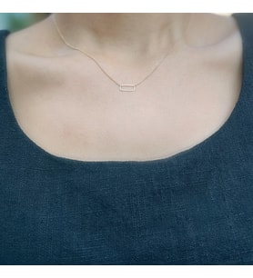 eJOYA 14 Ayar Altın Rectangel Kolye 114106