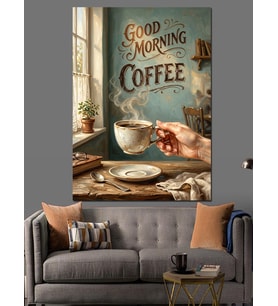 Good Morning Coffee Mutfak Tabelası Dekoratif Kanvas - Mdf Ahşap Tablo