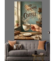 Good Morning Coffee Mutfak Tabelası Dekoratif Kanvas - Mdf Ahşap Tablo